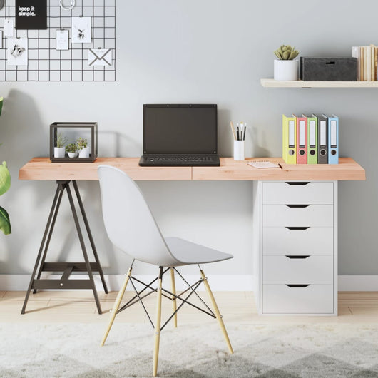 Piano per Tavolo 160x40x(2-6)cm in Rovere Massello Non Trattatocod mxl 72816