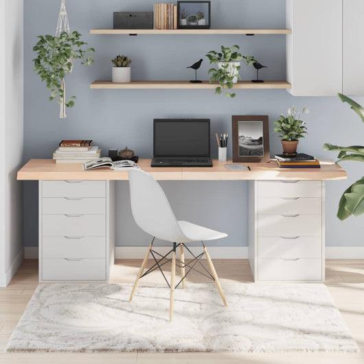 Piano per Tavolo 200x40x(2-6)cm in Rovere Massello Non Trattatocod mxl 120738