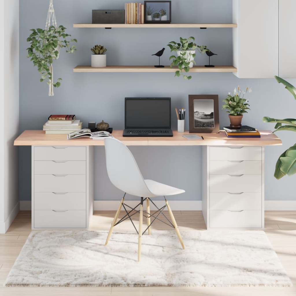 Piano per Tavolo 200x60x(2-4)cm in Rovere Massello Non Trattatocod mxl 96818