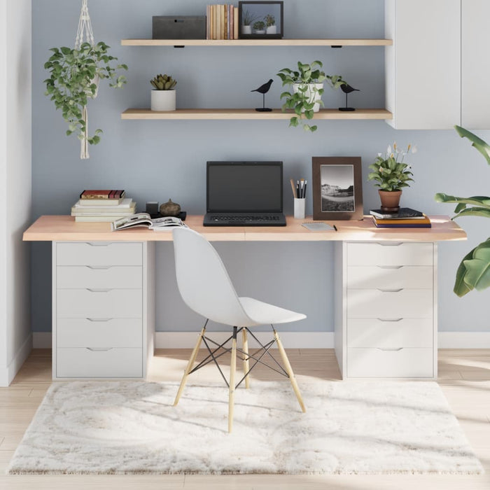 Piano per Tavolo 200x60x(2-4)cm in Rovere Massello Non Trattatocod mxl 96818