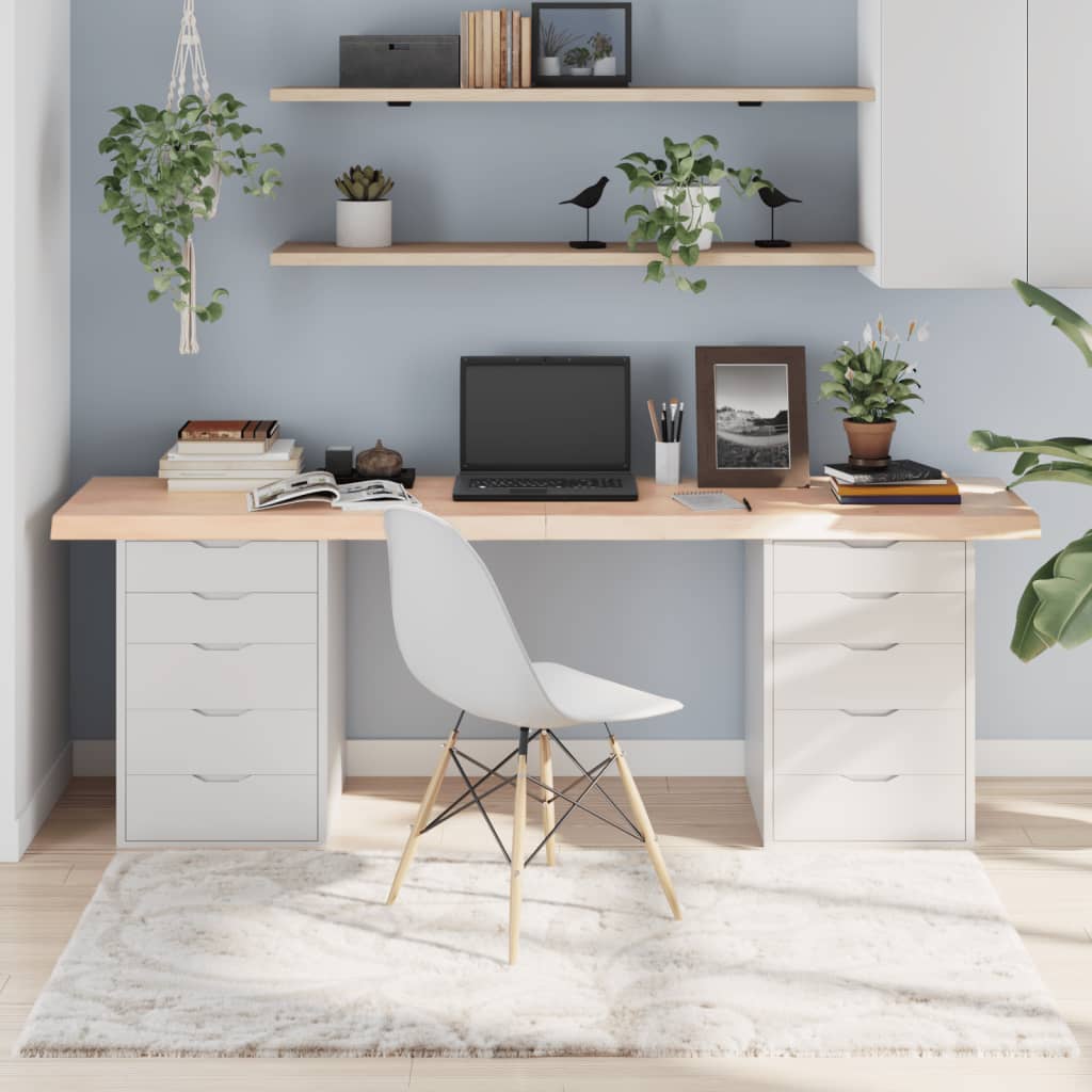 Piano per Tavolo 200x60x(2-6)cm in Rovere Massello Non Trattatocod mxl 72818