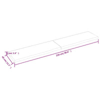 Piano per Tavolo 220x40x(2-6)cm in Rovere Massello Non Trattato 3156339