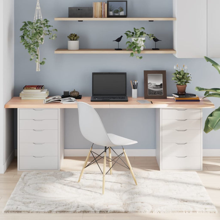 Piano per Tavolo 220x50x(2-4)cm in Rovere Massello Non Trattatocod mxl 72820