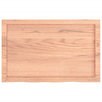 Piano Tavolo Marrone 80x50x(2-4) cm Massello Rovere Trattato 3156357