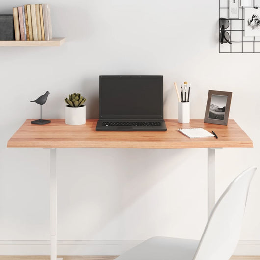 Piano Tavolo Marrone Chiaro 100x50x2cm Rovere Massello Trattatocod mxl 120744