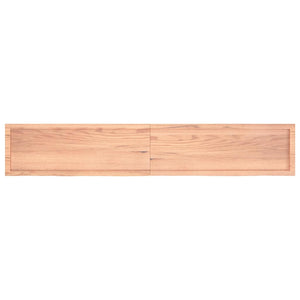 Piano Tavolo Marrone 220x40x(2-6) cm Massello Rovere Trattato 3156402