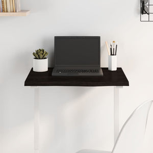 Piano Tavolo Marrone Scuro 60x40x2cm Rovere Massello Trattato 3156407