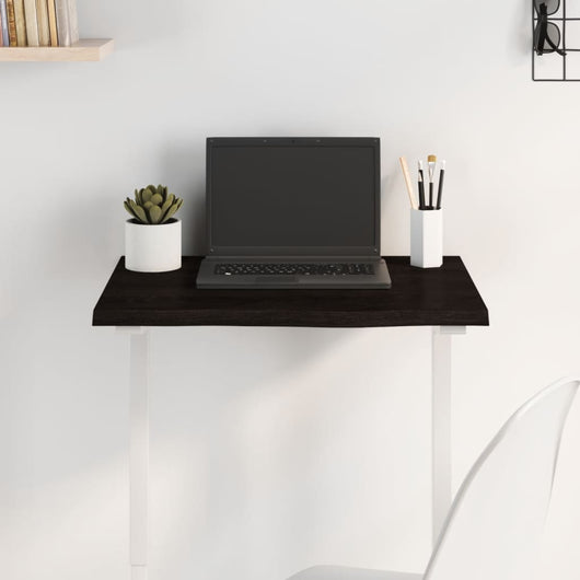 Piano Tavolo Marrone Scuro 60x40x2cm Rovere Massello Trattato 3156407