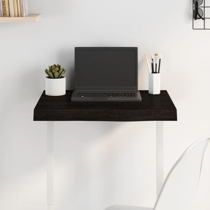 Piano Tavolo Marrone 60x40x(2-6) cm Rovere Massello Trattato 3156409