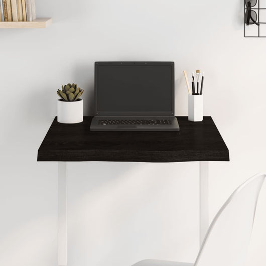 Piano Tavolo Marrone 60x60x(2-4) cm Rovere Massello Trattato 3156414