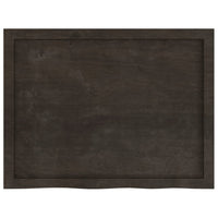 Piano Tavolo Marrone 80x60x(2-6) cm Rovere Massello Trattato 3156424