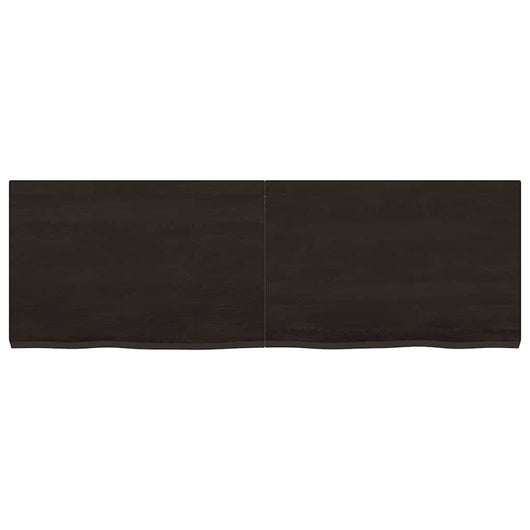 Piano Tavolo Marrone 120x40x(2-4) cm Rovere Massello Trattato 3156434