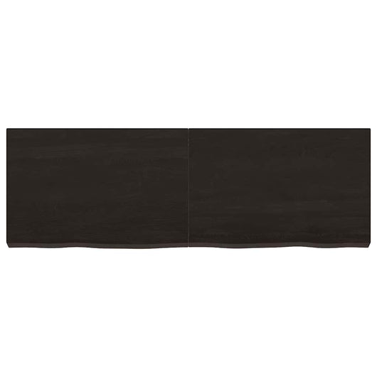 Piano Tavolo Marrone 120x40x(2-6) cm Rovere Massello Trattatocod mxl 120780