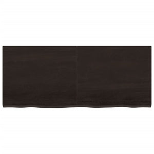Piano Tavolo Marrone 120x50x(2-4) cm Rovere Massello Trattato