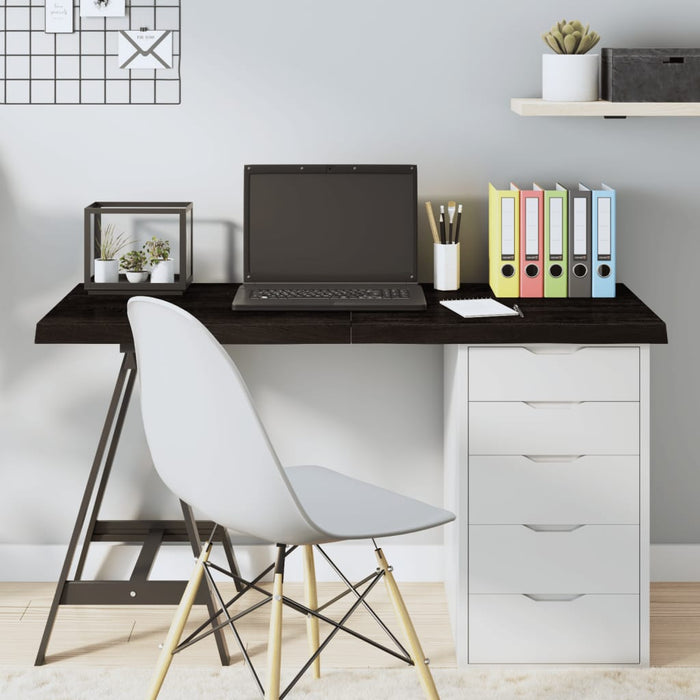 Piano Tavolo Marrone 120x50x(2-4) cm Rovere Massello Trattato