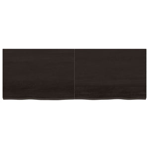 Piano Tavolo Marrone 140x50x(2-4) cm Rovere Massello Trattato