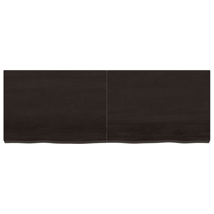 Piano Tavolo Marrone 140x50x(2-6) cm Rovere Massello Trattato