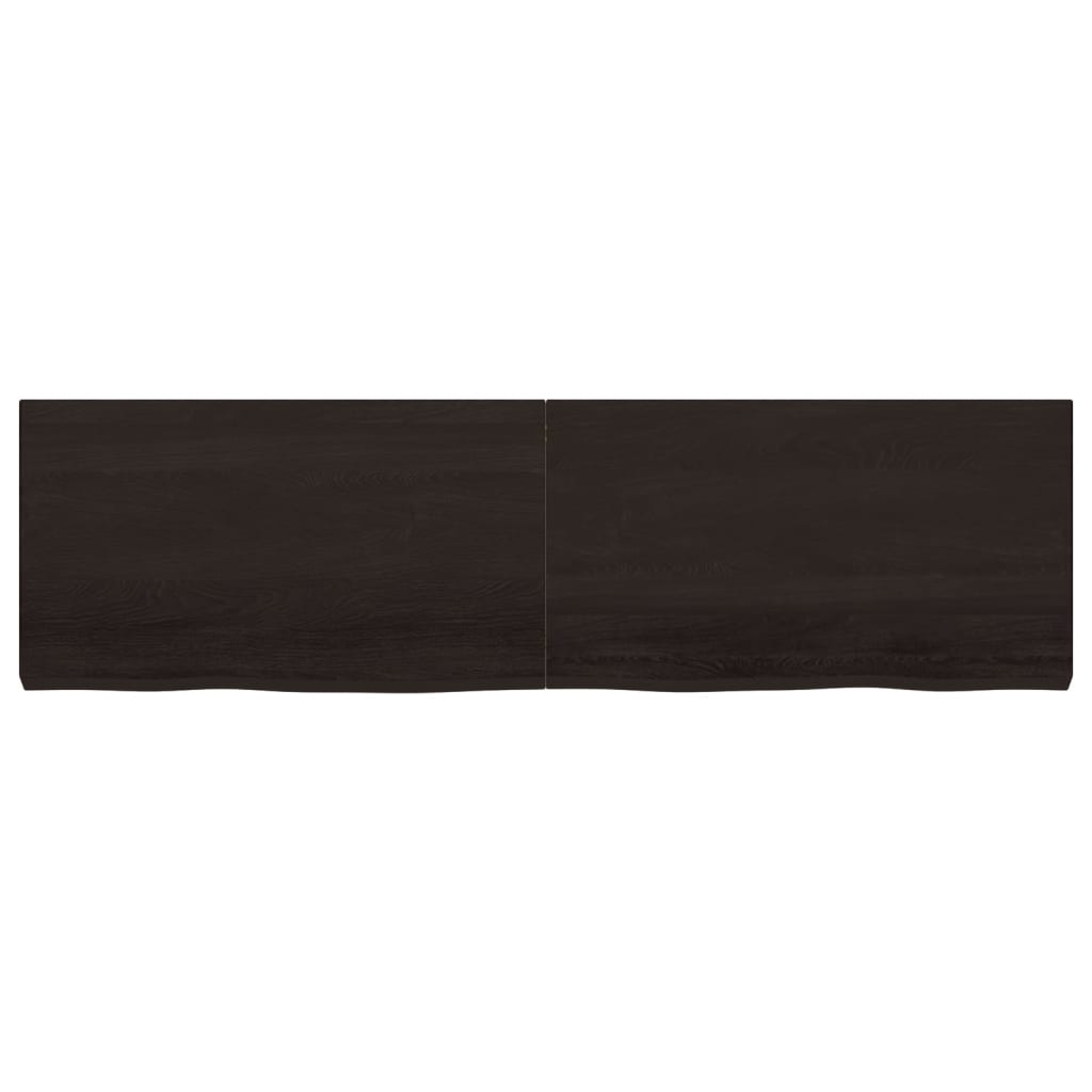 Piano Tavolo Marrone 180x50x(2-6) cm Rovere Massello Trattato