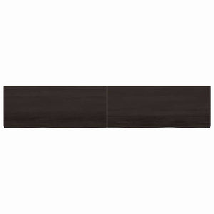 Piano Tavolo Marrone 200x40x(2-4) cm Rovere Massello Trattato 3156458