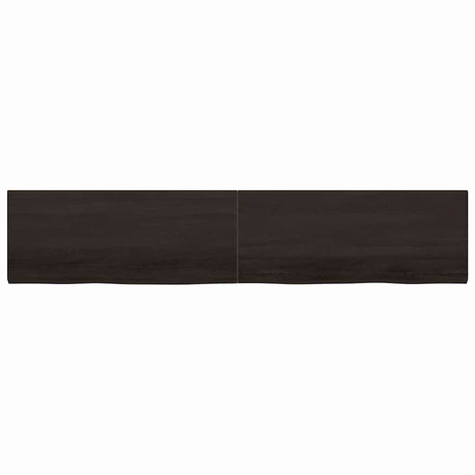 Piano Tavolo Marrone 200x40x(2-4) cm Rovere Massello Trattato 3156458