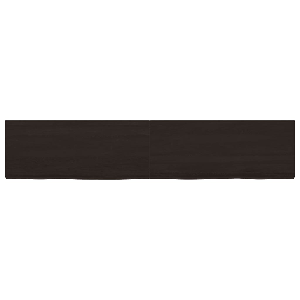 Piano Tavolo Marrone 200x40x(2-6) cm Rovere Massello Trattatocod mxl 72867