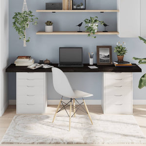 Piano Tavolo Marrone 200x40x(2-6) cm Rovere Massello Trattatocod mxl 72867