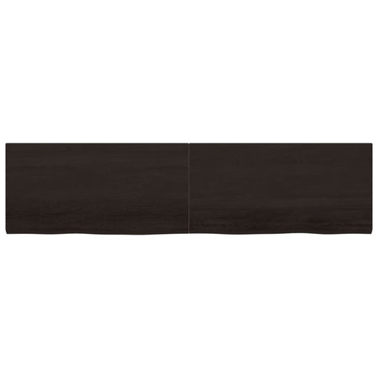 Piano Tavolo Marrone 200x50x(2-4) cm Rovere Massello Trattato 3156460