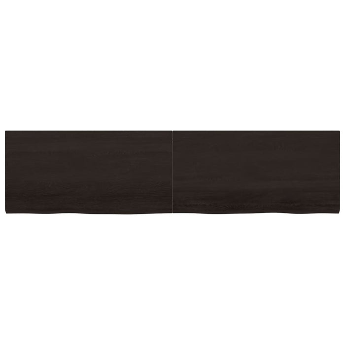 Piano Tavolo Marrone 200x50x(2-4) cm Rovere Massello Trattato 3156460