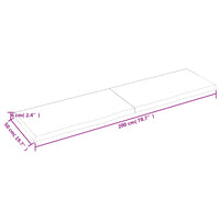 Piano Tavolo Marrone 200x50x(2-6) cm Rovere Massello Trattato 3156461