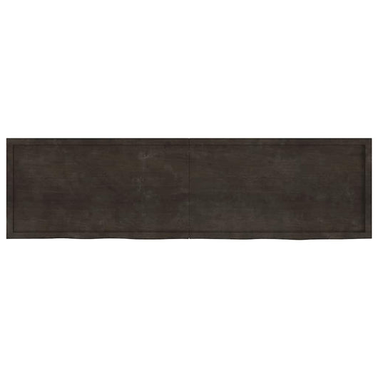 Piano Tavolo Marrone 220x60x(2-4) cm Rovere Massello Trattato 3156468