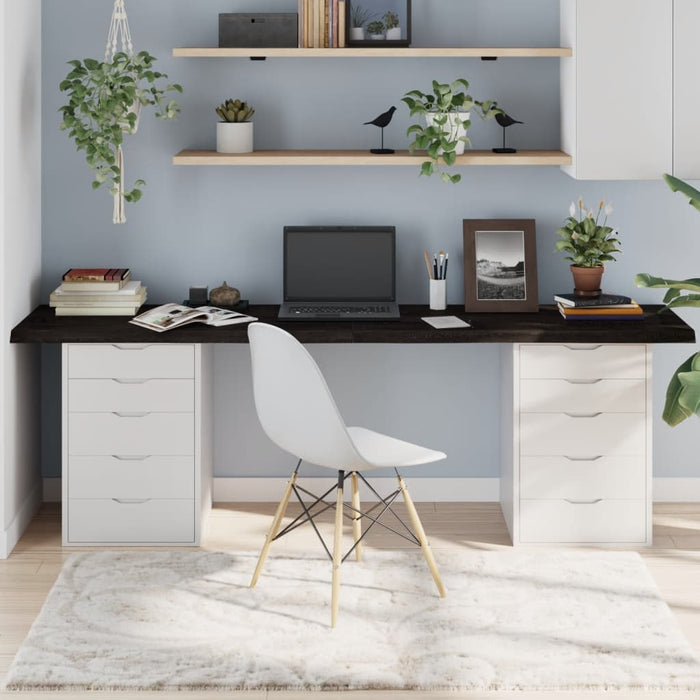 Piano Tavolo Marrone 220x60x(2-4) cm Rovere Massello Trattatocod mxl 120787