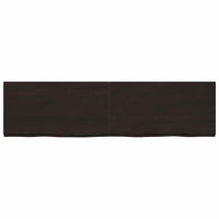 Piano Tavolo Marrone 220x60x(2-6) cm Rovere Massello Trattato 3156469