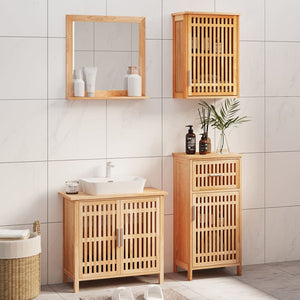 Set Mobili da Bagno 4pz in Legno Massello di Noce 3185785