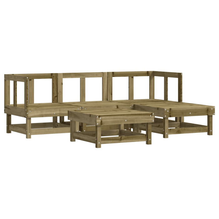 Set Divani da Giardino 5pz con Cuscini Legno Impregnato di Pino 3185793