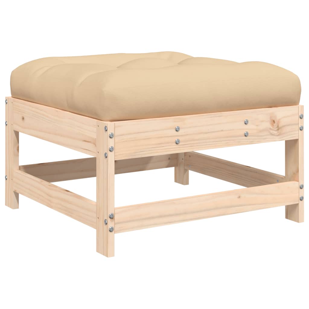 Set Divani da Giardino 5 pz con Cuscini in Legno Massello
