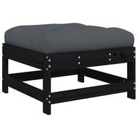 Set Divani da Giardino 5 pz con Cuscini in Legno Massello Nero 3185798