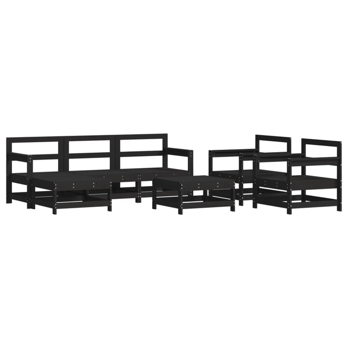 Set Divani da Giardino 7 pz con Cuscini in Legno Massello Nerocod mxl 128162