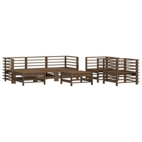 Set Divani da Giardino 7 pz con Cuscini in Legno Massello ambra 3185839