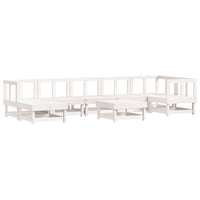 Set Divani da Giardino 8pz con Cuscini in Legno Massello Bianco 3185865