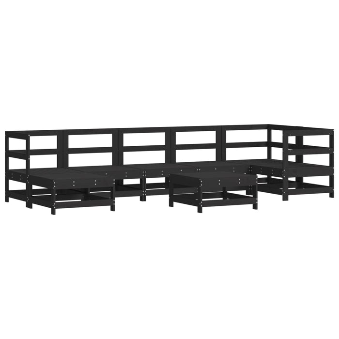 Set Divani da Giardino 8 pz con Cuscini in Legno Massello Nero 3185875