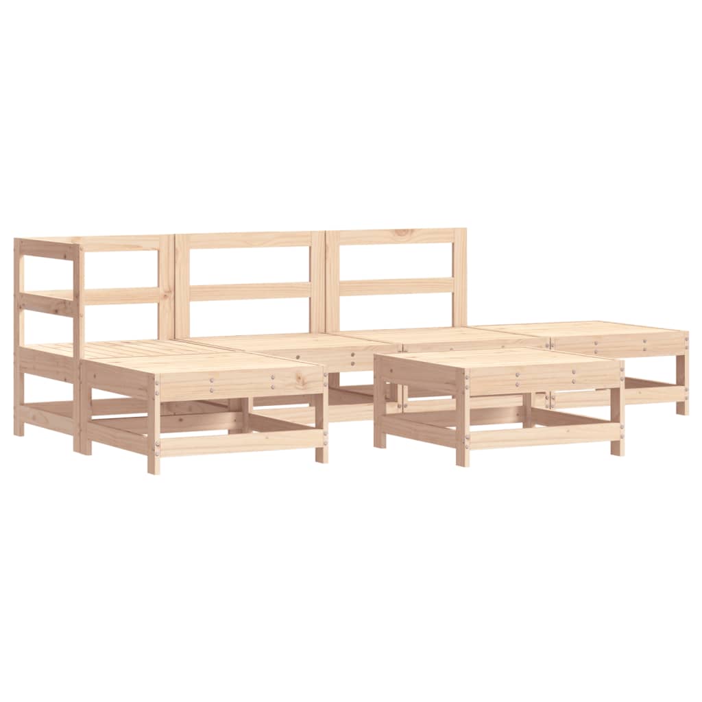Set Divani da Giardino 6 pz con Cuscini in Legno Massello