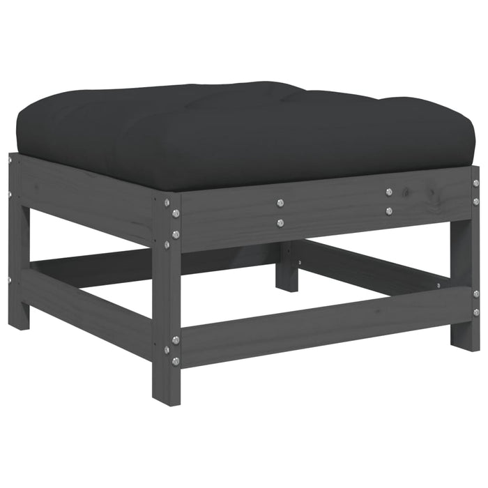 Set Divani da Giardino 7pz con Cuscini in Legno Massello Grigio 3185936