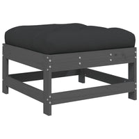 Set Divani da Giardino 7pz con Cuscini in Legno Massello Grigio 3185936