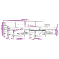 Set Divani da Giardino 7pz con Cuscini in Legno Massello Grigio 3185936