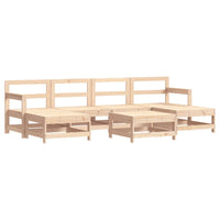 Set Divani da Giardino 7 pz con Cuscini in Legno Massello