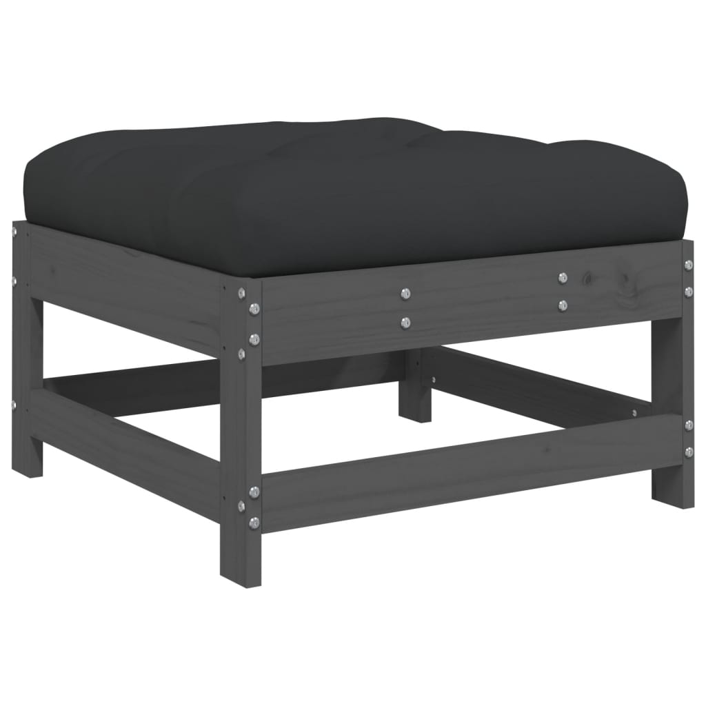 Set Divani da Giardino 7pz con Cuscini in Legno Massello Grigio 3185943