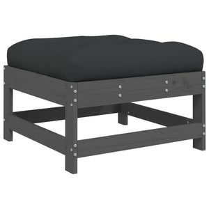 Set Divani da Giardino 7pz con Cuscini in Legno Massello Grigio 3185943