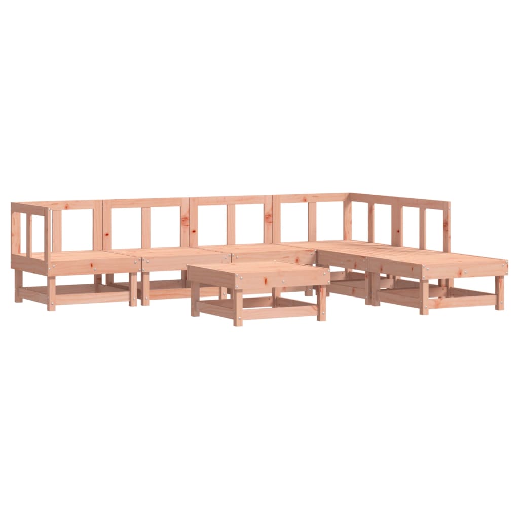 Set Divani Giardino 7 pz con Cuscini Legno Massello di Douglas