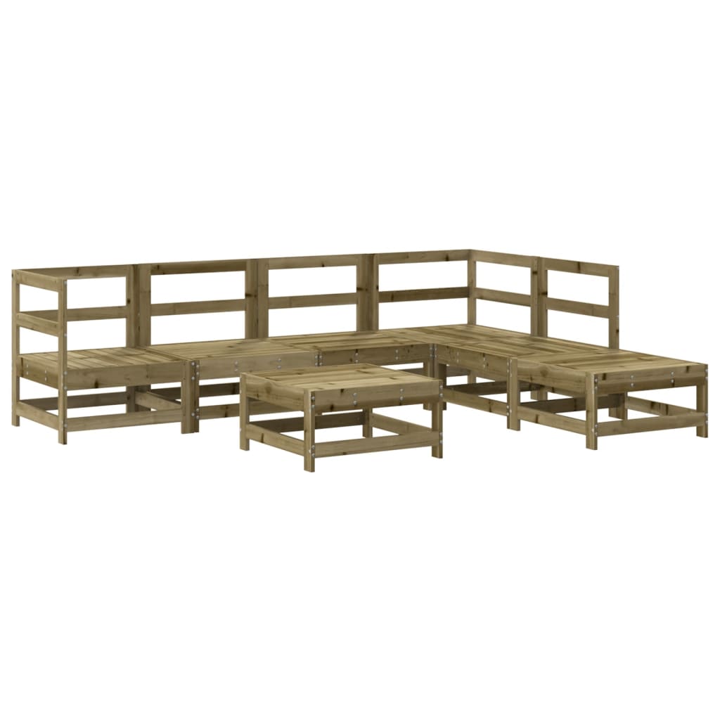 Set Divani da Giardino 7pz con Cuscini Legno Impregnato di Pino 3185968