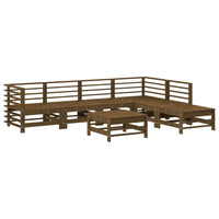 Set Divani da Giardino 7 pz con Cuscini in Legno Massello ambra 3185979